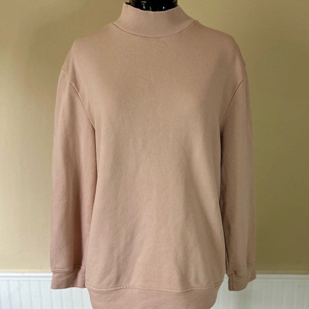 VARLEY Pink Rochester  Open Back Sweatshirt | Quiet Luxury Activewear | Size L